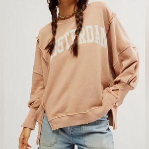NWT Free People We The Free Graphic Camden Amsterdam Pullover